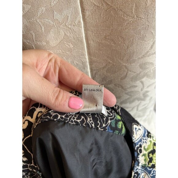 Chico's Printed Mandalla Jacket Blazer Black Long Sleeve Sequins Sz 2 (L) - Picture 10 of 10